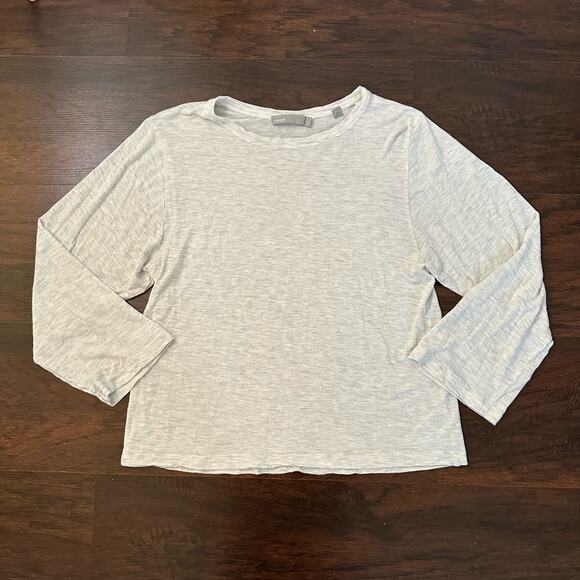 Vince. white & gray heather long sleeve top size S - Picture 5 of 12